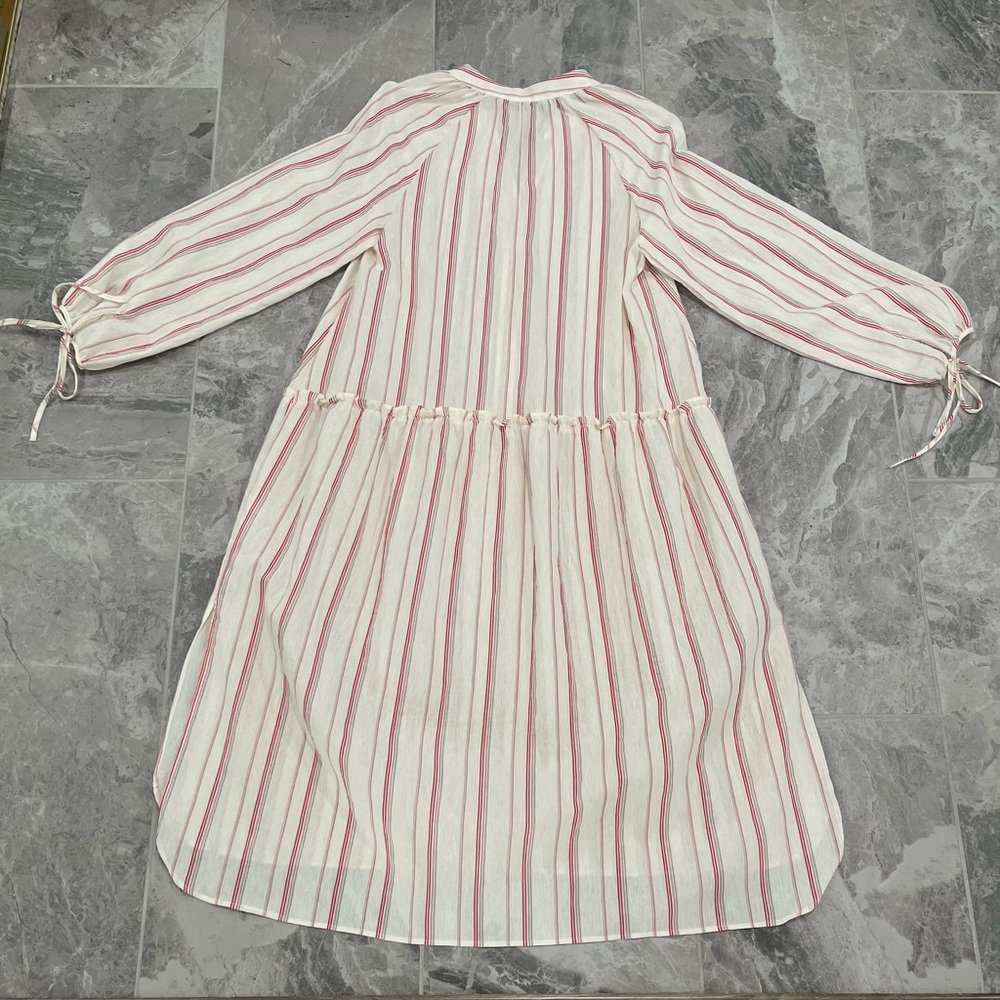 Zara red and gray striped midi dress - Picture 2 of 4